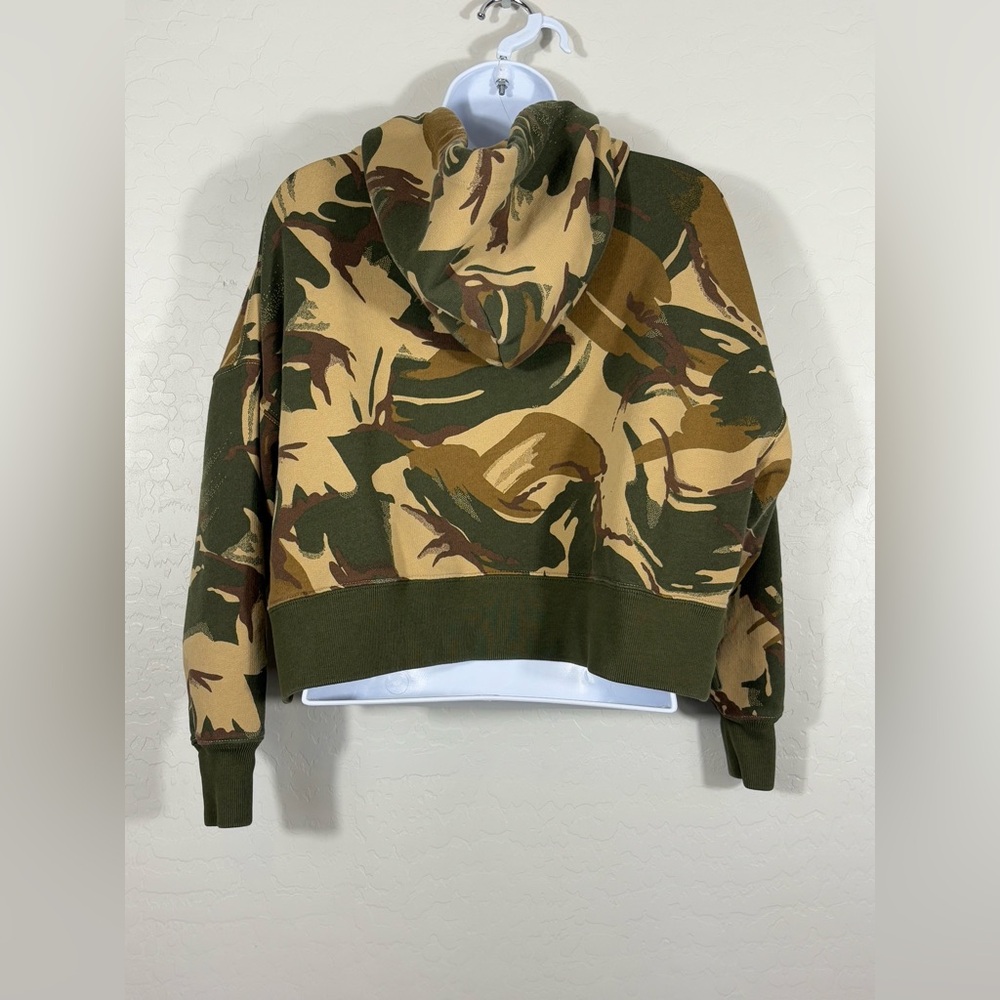 Polo Ralph Lauren British Camo Hoodie Sweatshirt Oversized Fleece Cropped XXS - Picture 4 of 5